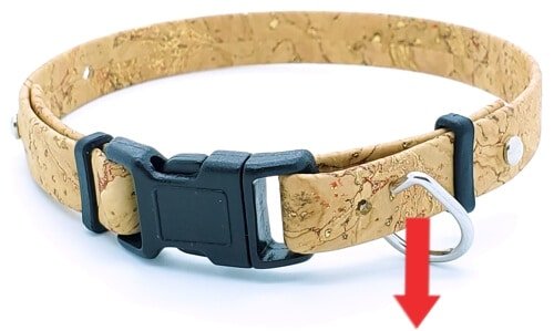 Part four of expandable collar D-ring instructions that indicate pulling collar through D-ring gap.